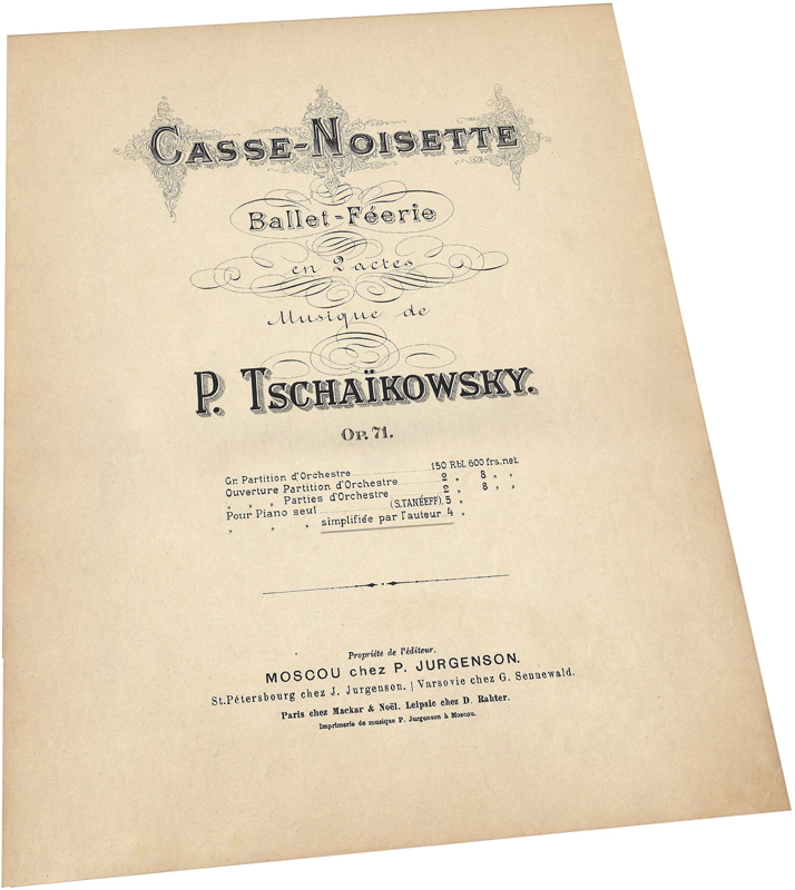Щелкунчик, балет Чайковского в переложении автора для фортепиано, ноты, обложка