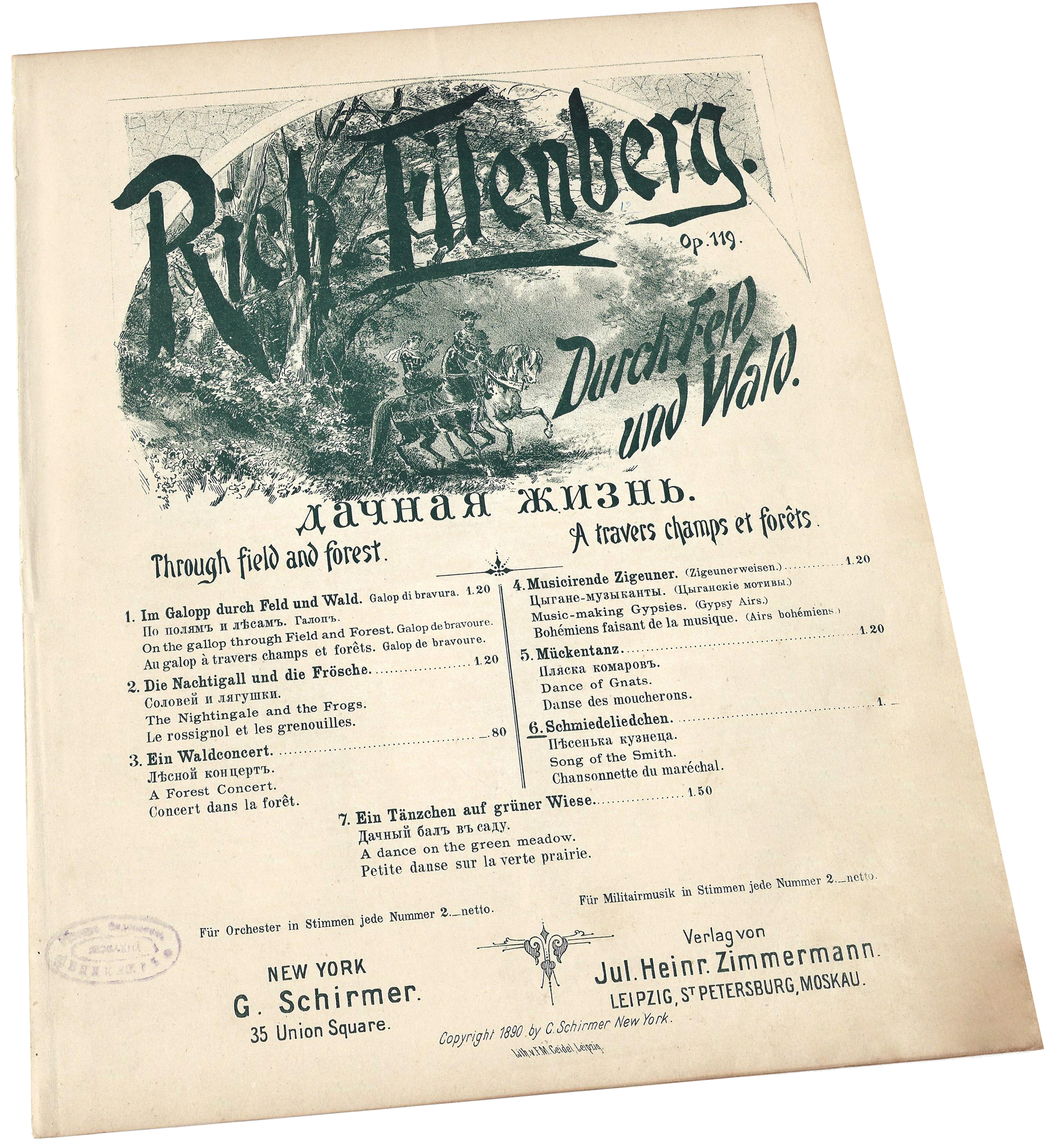 Песенка кузнеца, Эйленберг, ноты для фортепиано, Циммерман, С-Петербург, обложка, фото