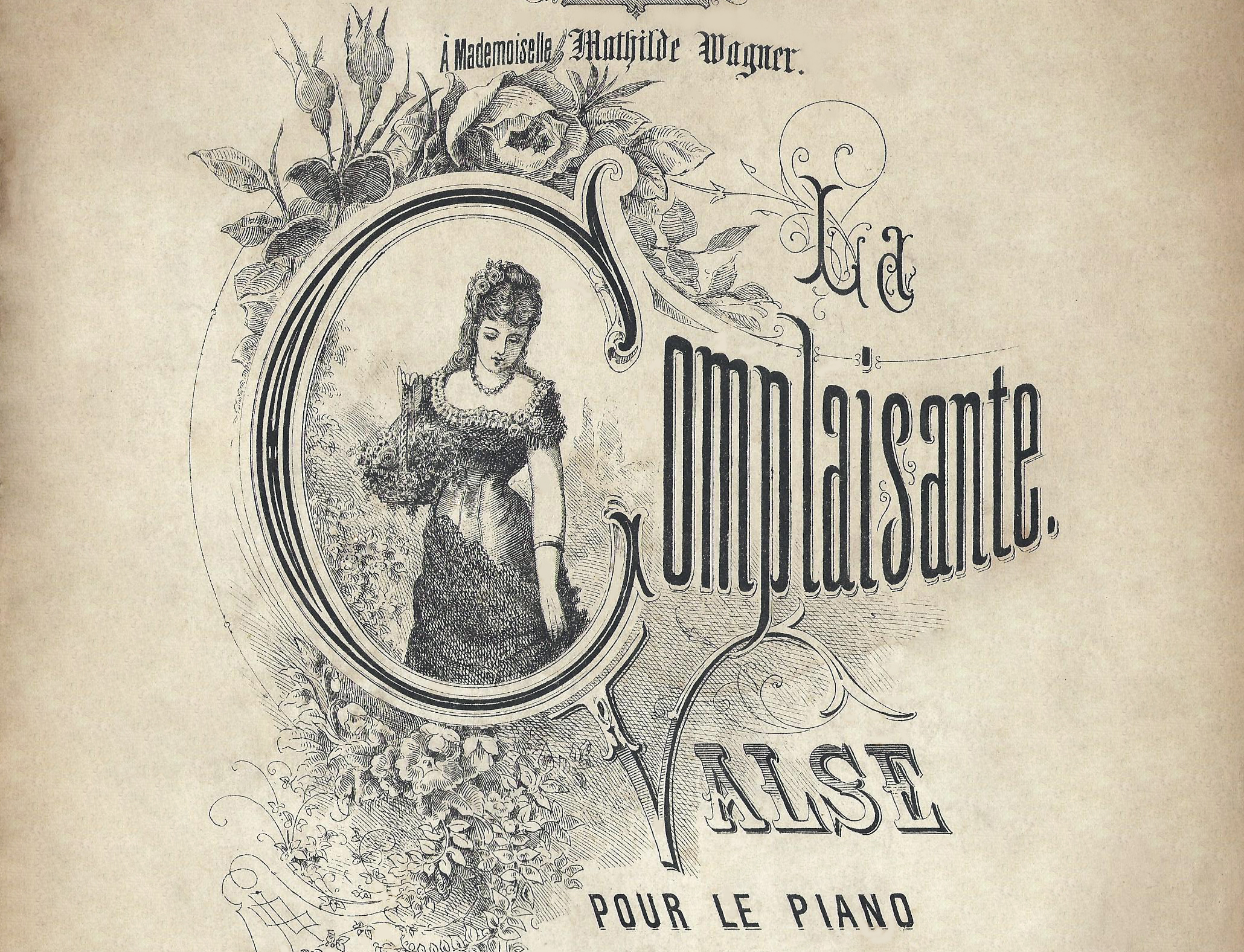 Девушка собирает цветы, отражаясь в зеркале в виде букв C и V